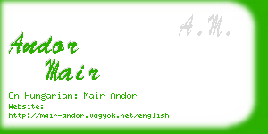 andor mair business card